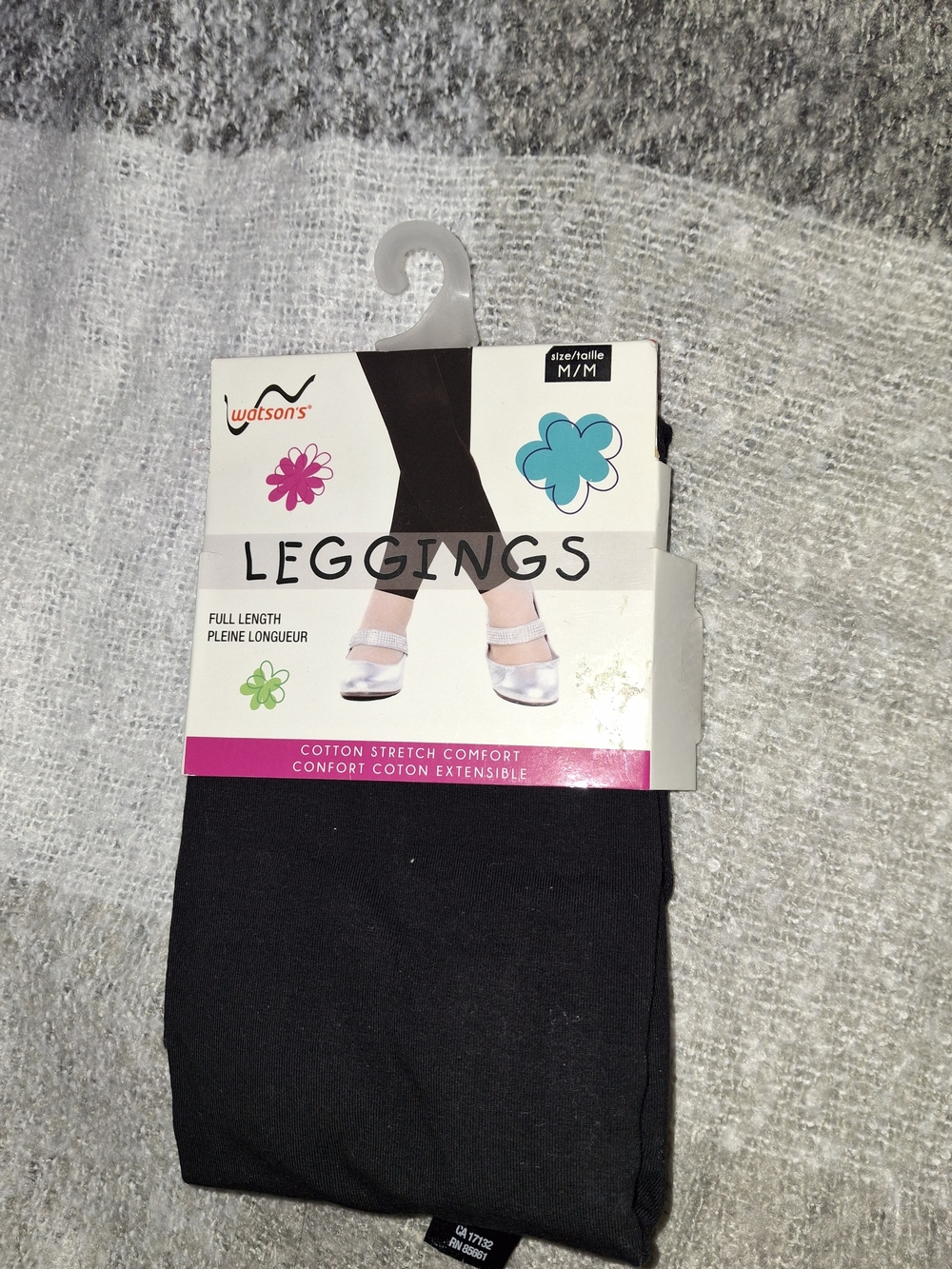 Girls Black Cotton Stretch Leggings